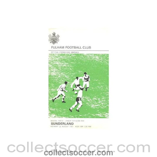 1967 - Fulham v Sunderland official programme 28/08/1967 League Cup