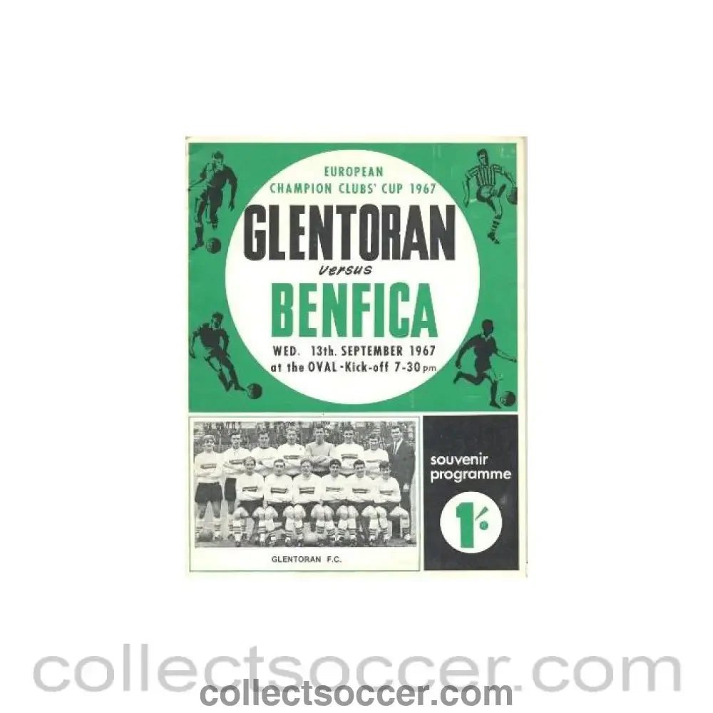 1967 - Glentoran v Benfica official programme 13/09/1967 - Collect Soccer