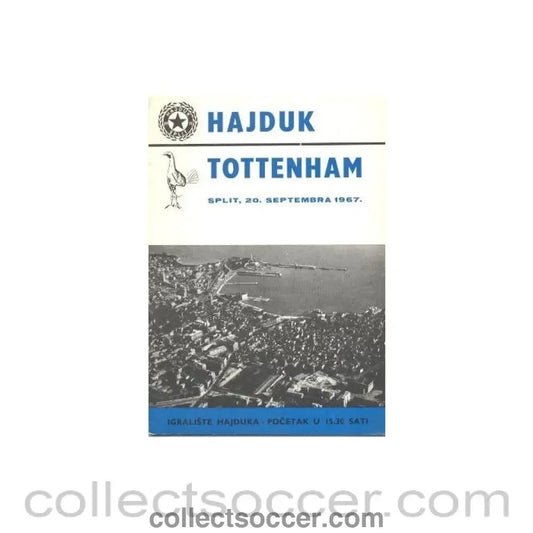 1967 - Hajduk Split v Tottenham Hotspur official programme 20/09/1967 European Cup - Collect Soccer