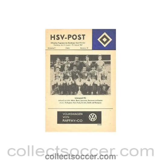 1967 - Hamburg v Liverpool official programme 09/08/1967 - Collect Soccer
