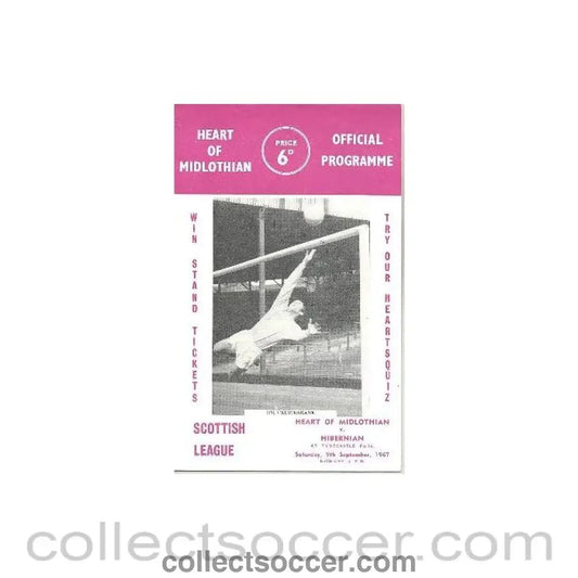 1967 - Heart of Midlothian v Hibernian official programme 09/09/1967 - Collect Soccer