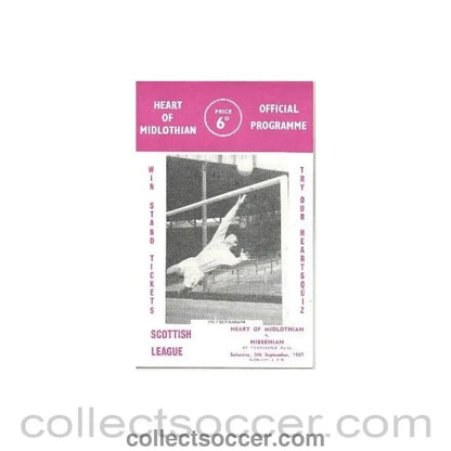 1967 - Heart of Midlothian v Hibernian official programme 09/09/1967 - Collect Soccer