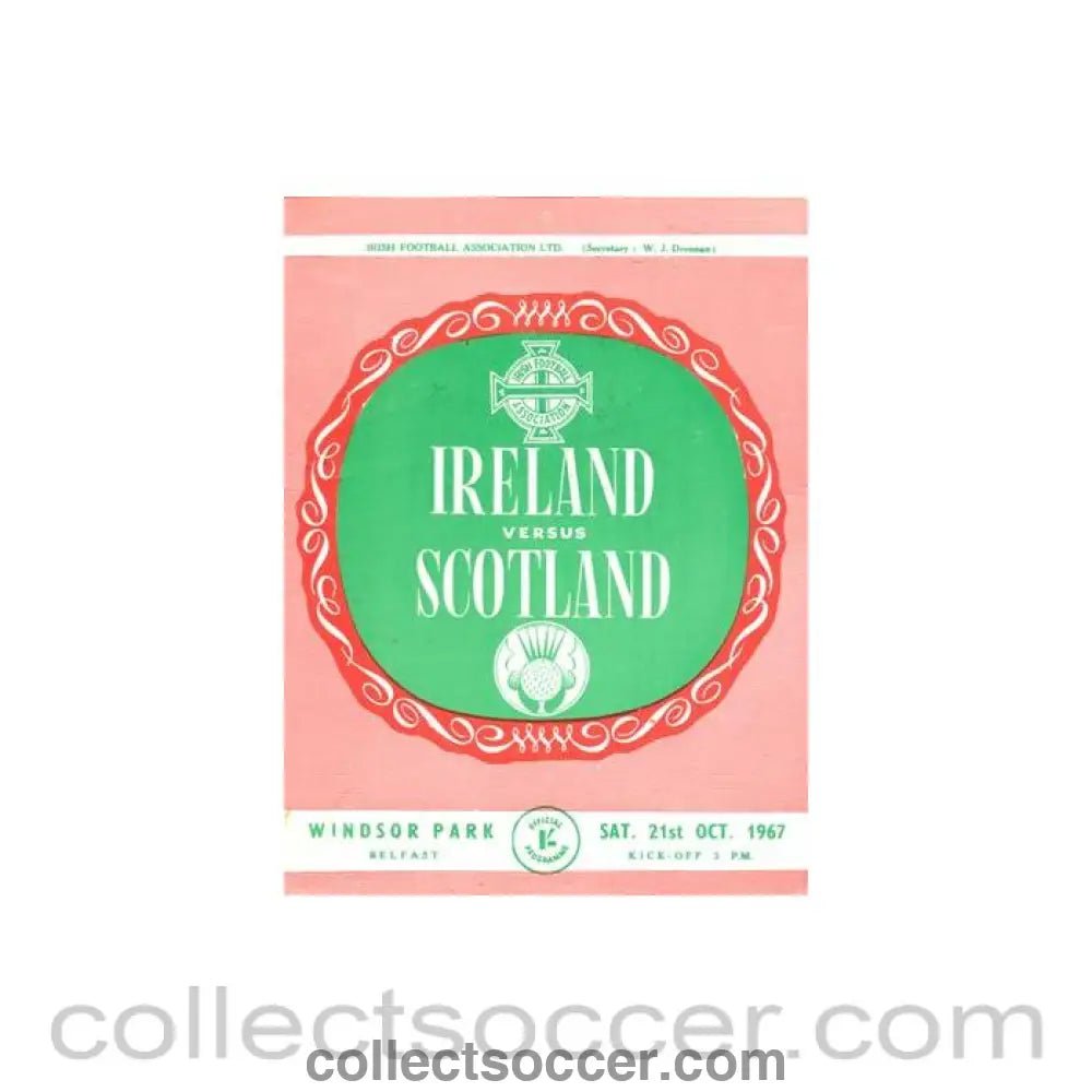 1967 - Ireland v Scotland official programme 21/10/1967 - Collect Soccer