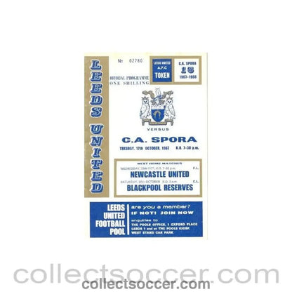1967 - Leeds United v Spora official programme 17/10/1967 - Collect Soccer