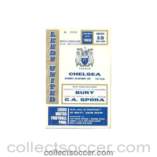 1967 - Leeds vChelsea official programme 07/10/1967