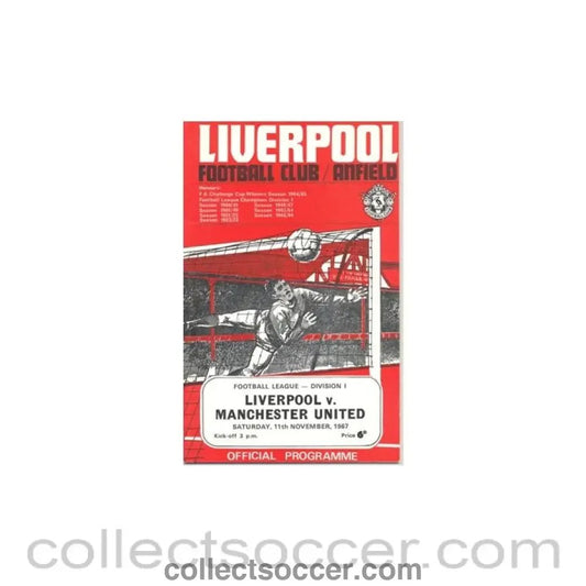 1967 - Liverpool v Manchester United official programme 11/11/1967 - Collect Soccer