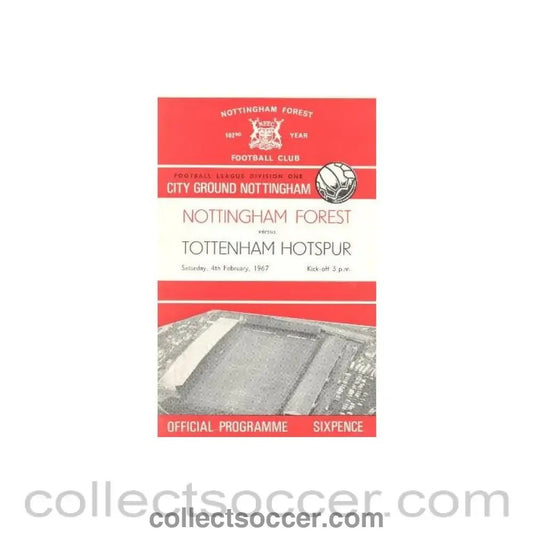 1967 - Nottingham Forest v Tottenham Hotspur official programme 04/02/1967 - Collect Soccer