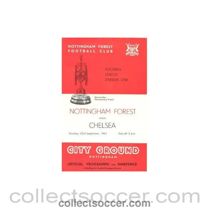 1967 - Nottingham Forest vChelsea official programme 23/09/1967 - Collect Soccer