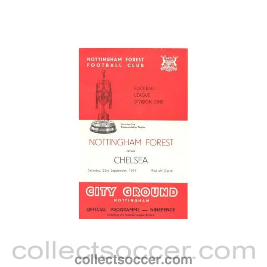 1967 - Nottingham Forest vChelsea official programme 23/09/1967