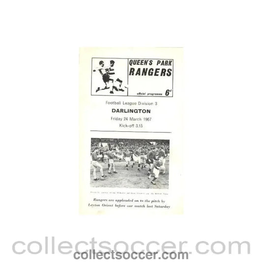 1967 - Queen's Park Rangers v Darlington official programme 24/03/1967 - Collect Soccer