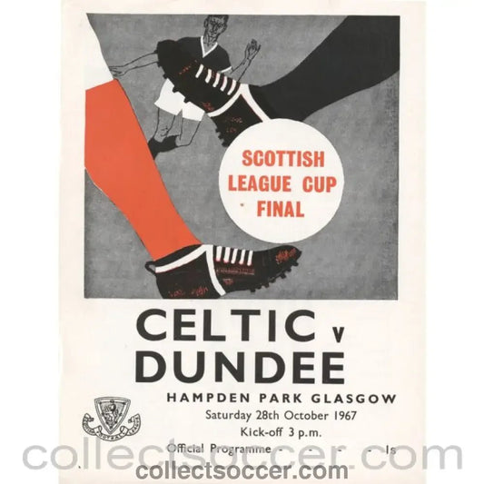 1967 Scottish League Cup Final Celtic v Dundee Official Football Programme - Collect Soccer