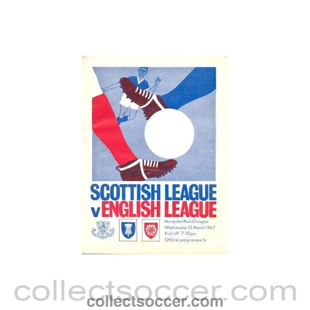 1967 Scottish League v English League official programme 15/03/1967 - Collect Soccer