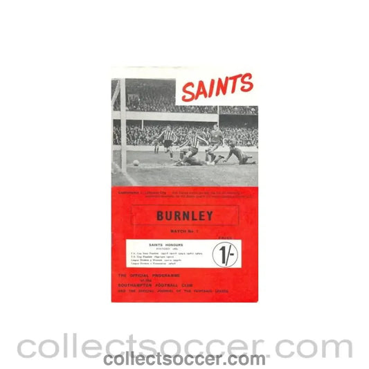 1967 - Southampton v Burnley official programme 28/10/1967 - Collect Soccer