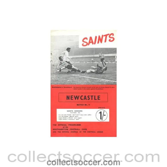 1967 - Southampton v Newcastle United official programme 16/12/1967 Football League - Collect Soccer