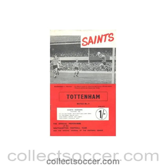 1967 - Southampton v Tottenham Hotspur official programme 11/11/1967 Football League - Collect Soccer
