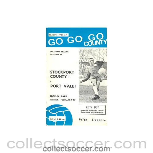 1967 - Stockport County v Port Vale official programme 17/02/1967 Football League - Collect Soccer