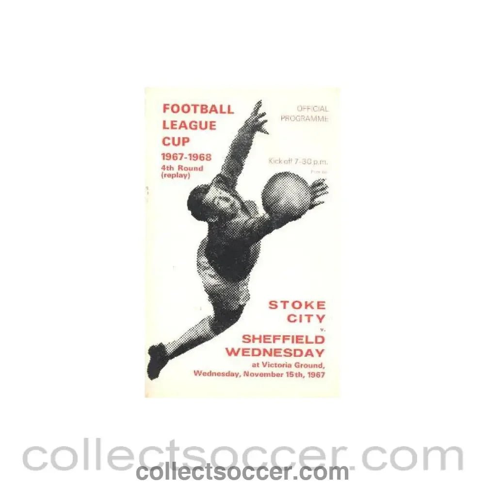 1967 - Stoke City v Sheffield Wednesday official programme 15/11/1967 Football League - Collect Soccer
