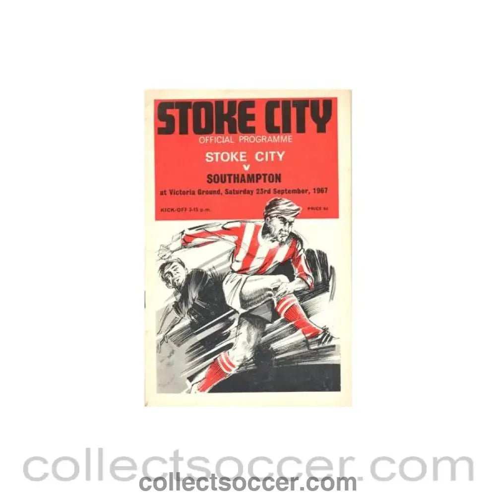 1967 - Stoke City v Southampton official programme 23/09/1967 Football League - Collect Soccer