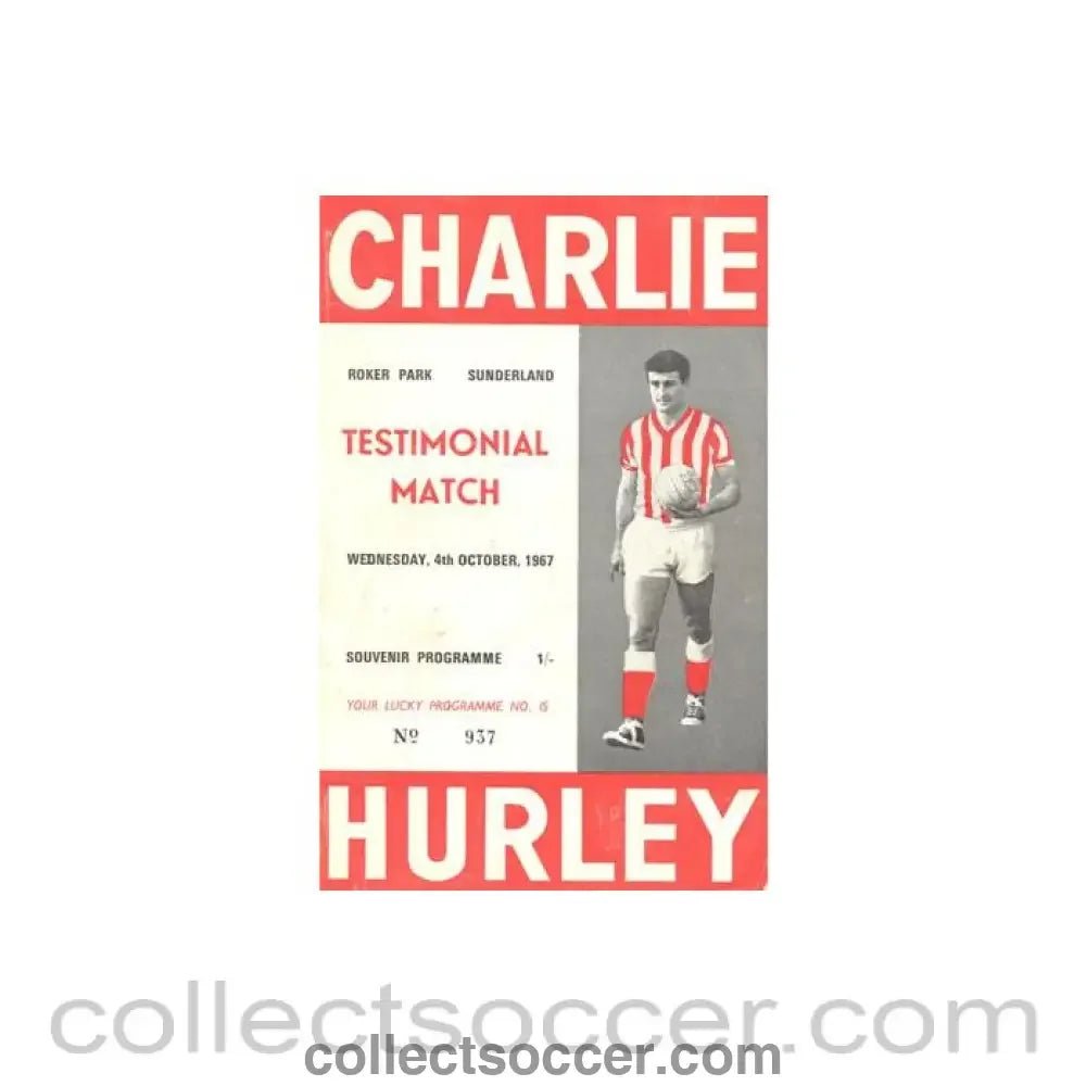 1967 - Sunderland - Charlie Hurley Testimonial Match 04/10/1967 - Collect Soccer