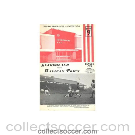 1967 - Sunderland v Halifax Town official programme 13/09/1967 Football League, redused price - Collect Soccer