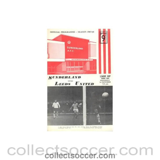 1967 - Sunderland v Leeds United official programme 01/11/1967 Football League - Collect Soccer