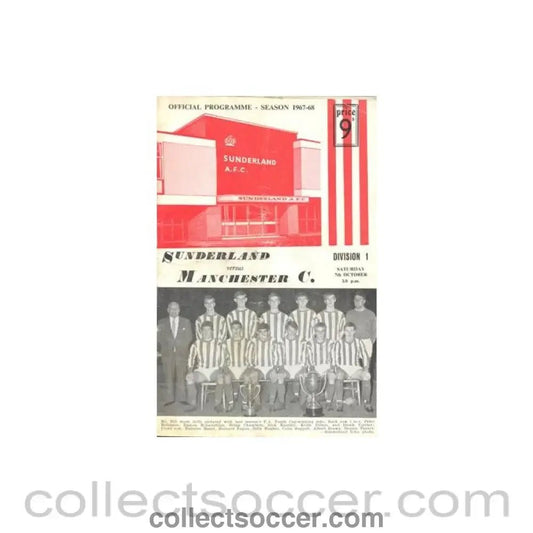 1967 - Sunderland v Manchester City official programme 07/10/1967 Football League - Collect Soccer