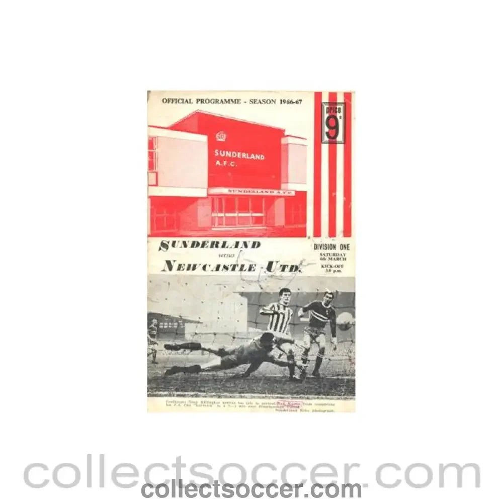 1967 - Sunderland v Newcastle United official programme 04/03/1967 Football League - Collect Soccer