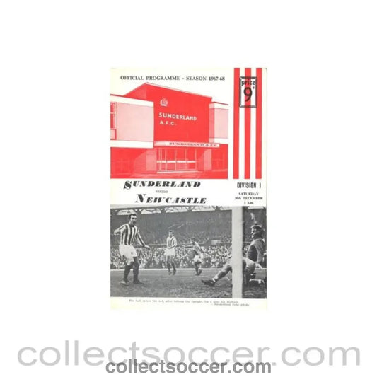 1967 - Sunderland v Newcastle United official programme 30/12/1967 Football League - Collect Soccer
