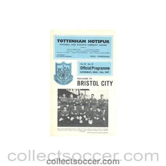 1967 - Tottenham Hotspur v Bristol City official programme 11/03/1967 Football League - Collect Soccer