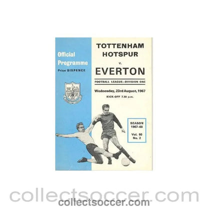 1967 - Tottenham Hotspur v Everton official programme 23/08/1967 Football League - Collect Soccer