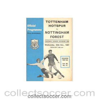 1967 - Tottenham Hotspur v Nottingham Forest official programme 25/10/1967 - Collect Soccer