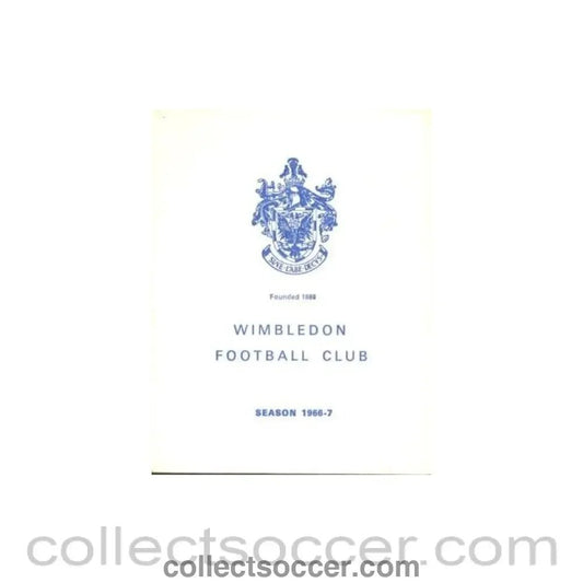 1967 - Wimbledon v Nuneaton Borough official programme 09/05/1967 - Collect Soccer