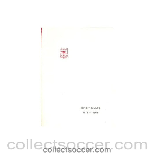 1968 - Arsenal - Dinner & Cabaret to The Honorary Stewards of Arsenal FC jubilee 1919-1968 menu with ribbon 10/12/1968