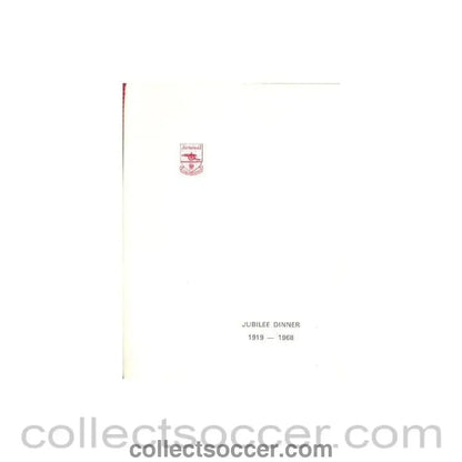 1968 - Arsenal - Dinner & Cabaret to The Honorary Stewards of Arsenal FC jubilee 1919-1968 menu with ribbon 10/12/1968 - Collect Soccer
