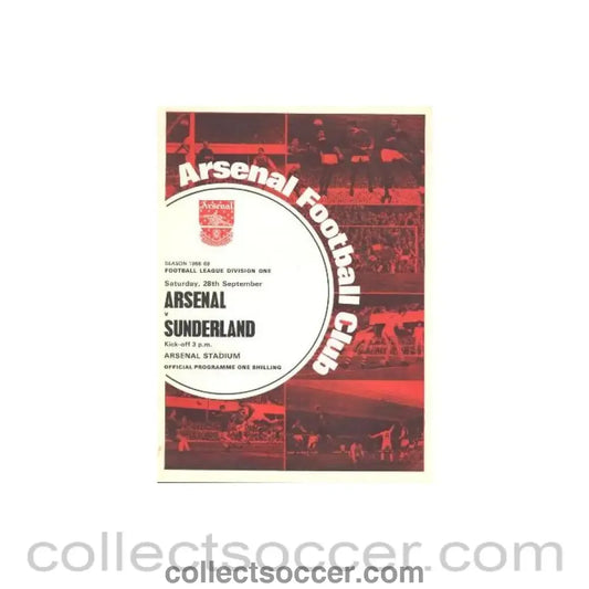 1968 - Arsenal v Sunderland official programme 28/09/1968 Football League
