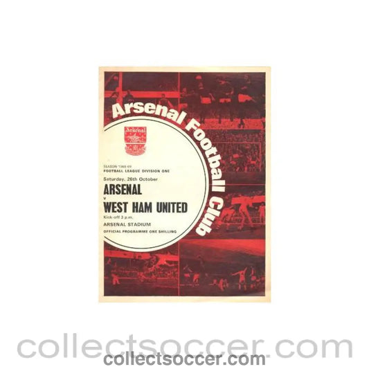 1968 - Arsenal v West Ham United official programme 26/10/1968