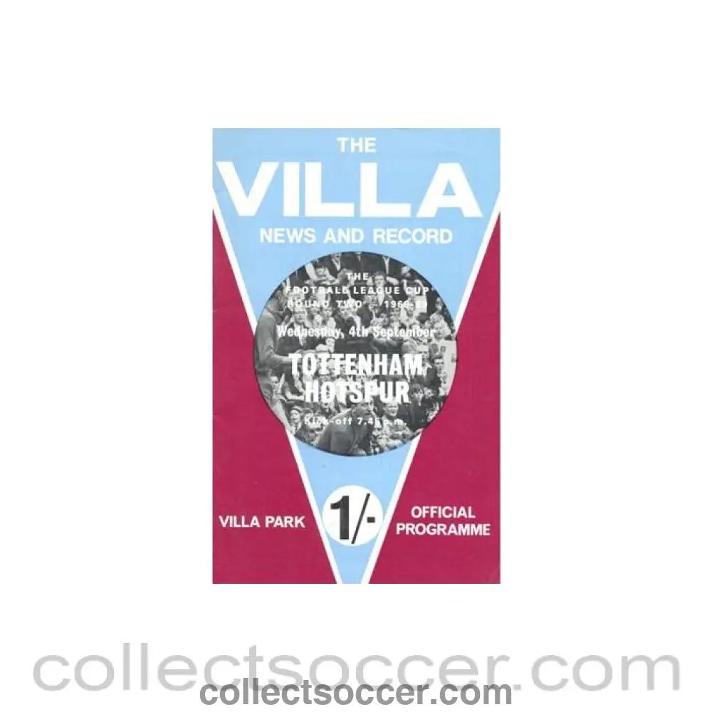 1968 - Aston Villa v Tottenham Hotspur official programme 04/09/1968 Football League - Collect Soccer