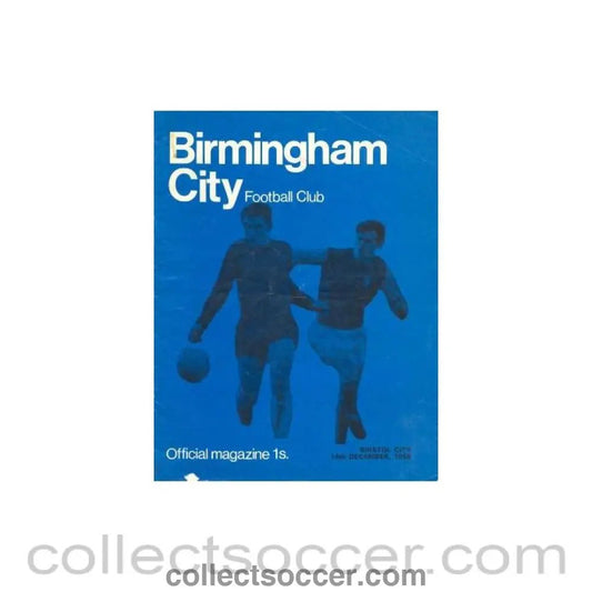 1968 - Birmingham City v Bristol City official programme 14/12/1968 Football League - Collect Soccer