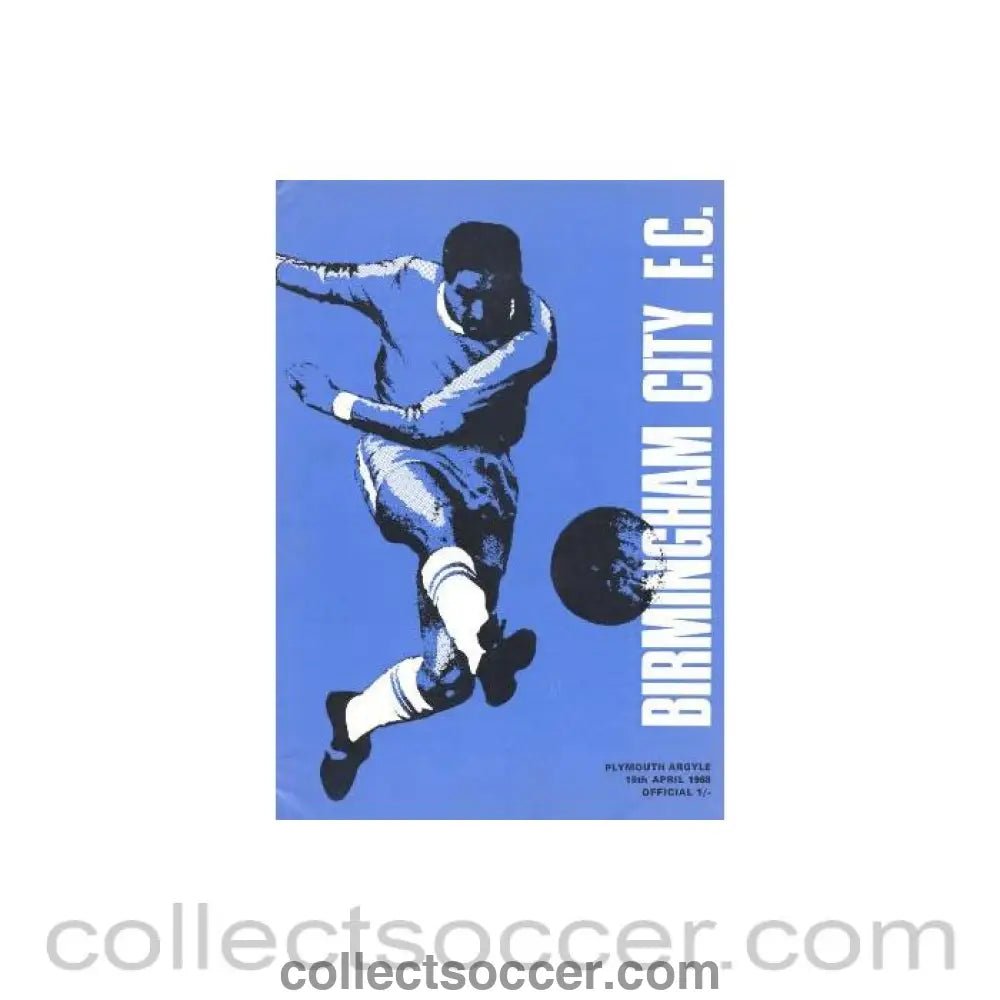 1968 - Birmingham City v Plymouth Argyle official programme 16/04/1968 - Collect Soccer