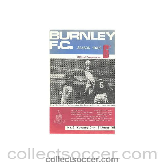 1968 - Burnley v Coventry City official programme 31/08/1968
