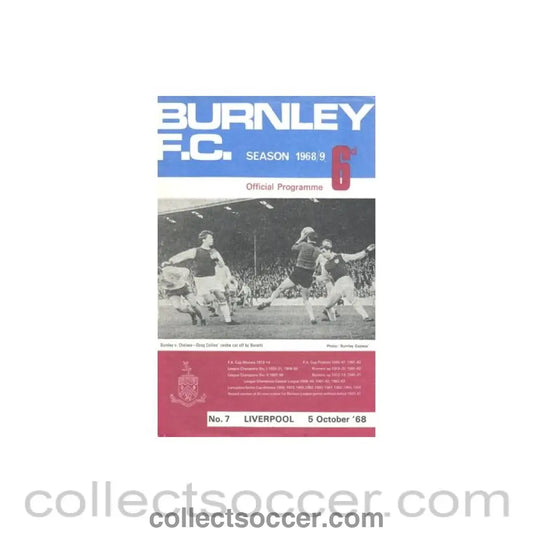 1968 - Burnley v Liverpool official programme 05/10/1968
