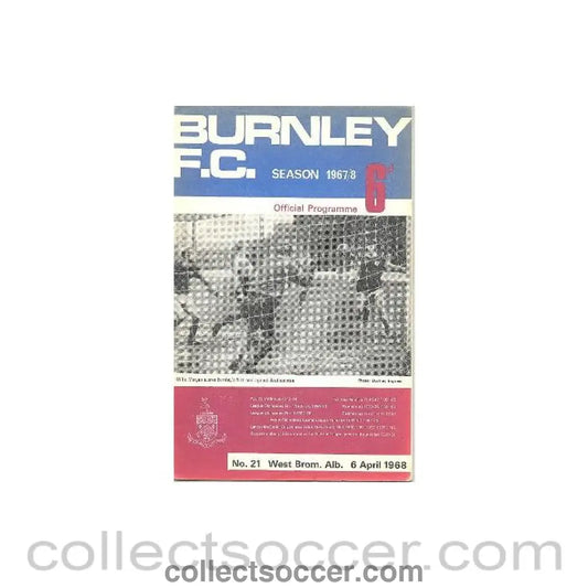 1968 - Burnley v West Bromwich Albion official programme 06/04/1968