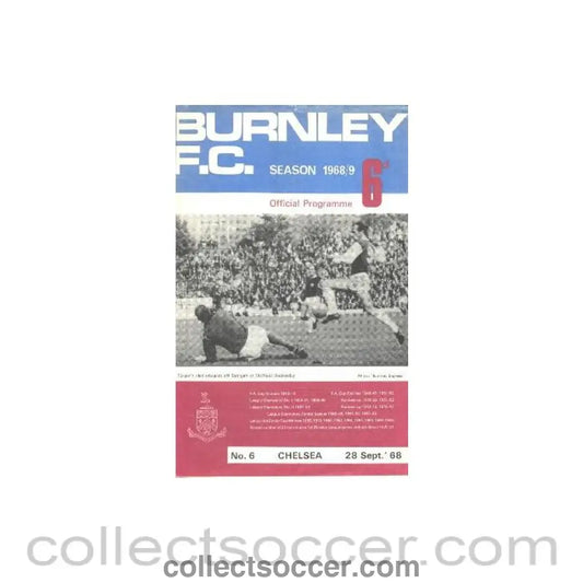 1968 - Burnley vChelsea official programme 28/09/1968