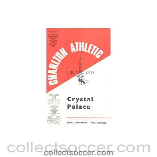 1968 - Charlton Athletic v Crystal Palace official programme 13/01/1968 - Collect Soccer