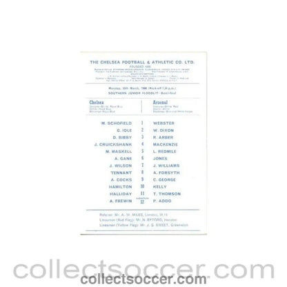 1968 - Chelsea v Arsenal official programme 25/03/1968 - Collect Soccer