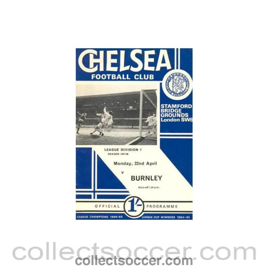 1968 - Chelsea v Burnley official programme 22/04/1968