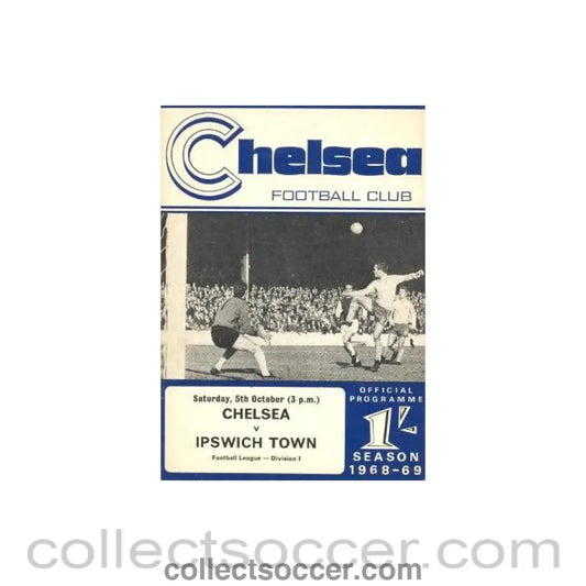 1968 - Chelsea v Ipswich Town official programme 05/10/1968