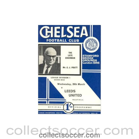 1968 - Chelsea v Leeds United official programme 20/03/1968