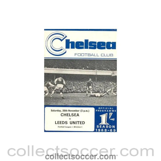 1968 - Chelsea v Leeds United official programme 30/11/1968