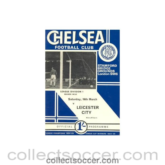 1968 - Chelsea v Leicester City official programme 16/03/1968